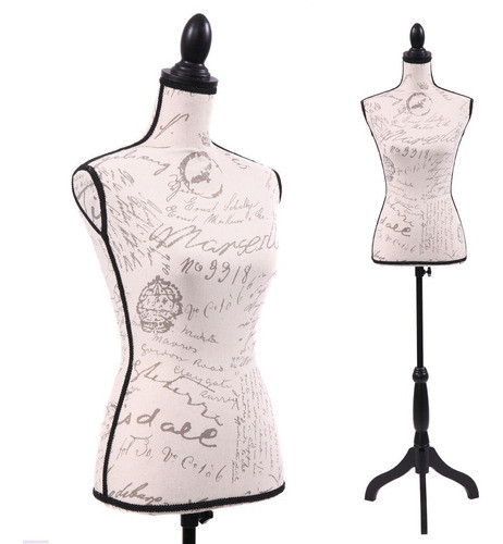 Maniquí Torso Vestido Forma Pantalla Con Trípode Negro Stand 0