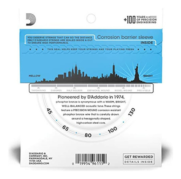 D Addario Epbb170 - 5 Fósforo Bronce Bajo Acústico De 5 Cuer 0