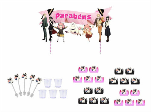 Kit Festa Spy X Family 191 Peças 20p Marmita Caixa Imediato 1