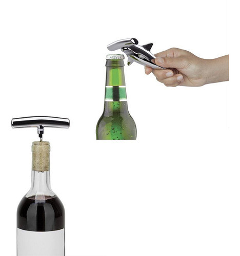 Abridor Botella 2 En 1 Cromo Hammered Head 1
