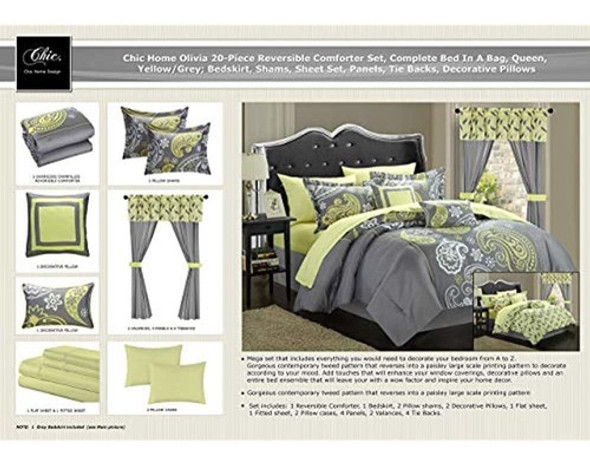 Juego De Cama Casa De Olivia De Chic De 20 Piezas Reversible 1