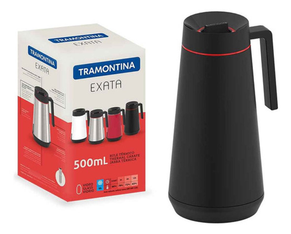 Jarra Térmica Acero Inox. 0.75l Exata Negra Tramontina 0