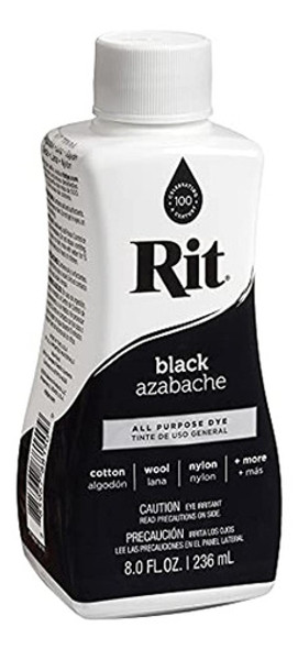 Rit Dye 43327 Tinte Líquido De Propósito, Negro, 8 Onzas Líq 0