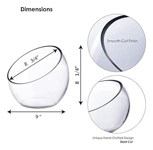 Cys Excel Glass Slant Cut Bubble Bowl (h-8   W-9 ) | Múltipl 1