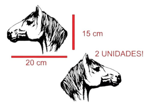 Calcomanias Caballo, Cabeza De Criollo, 2 Unidades!!! 20 Cm 0