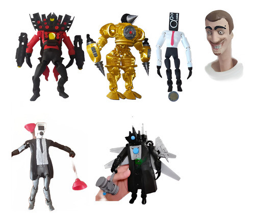 Pack Skibidi Toilet X6 Personajes Juguetes Para Niño Serie 0