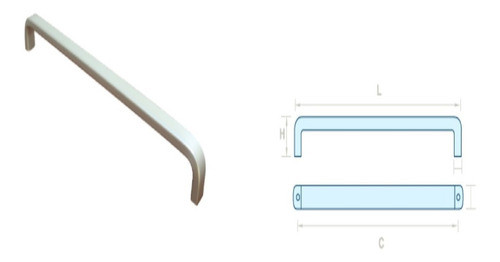 Manija Tirador Puente 64 Mm Aluminio Mueble Cajon Calidad 1