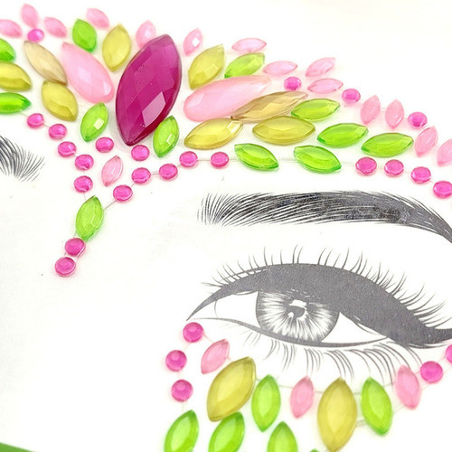 Piedras Para La Cara Brillos Fiesta Face Gems Neon 1
