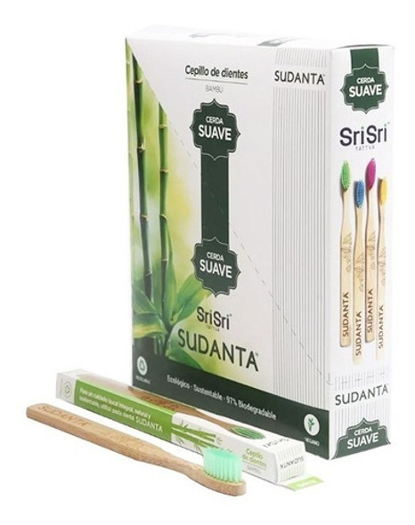 Cepillo De Dientes Biodegradable Bambu, Sri Sri - 3 Unidades 0