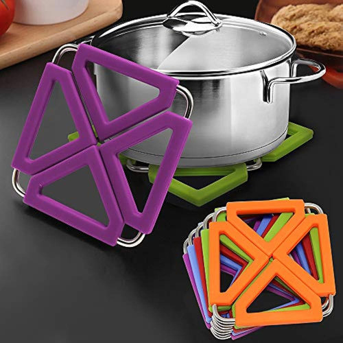 Juego De 5 Salvamanteles De Silicona Soporte Extensible Para 0