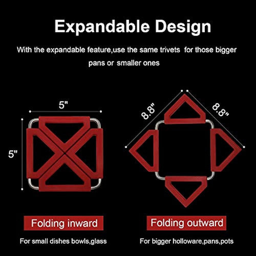 Juego De 5 Salvamanteles De Silicona Soporte Extensible Para 1