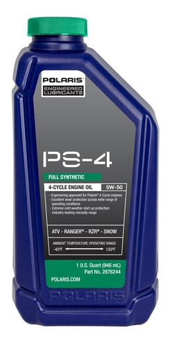 Aceite Polaris Ps4 Cuatriciclo Sportsman Utv Rzr Ranger Todo 0