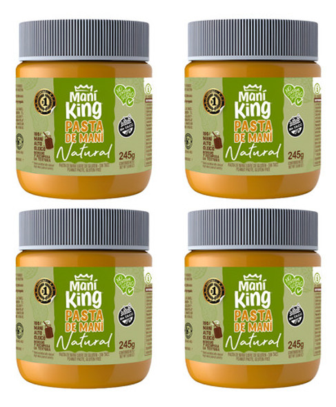 Pasta De Maní King Natural X4 Apto Veganos Sin Gluten 980 Gr 0