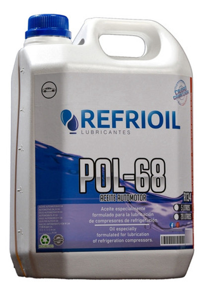 Aceite Automotor R134 5l Pol-68 Refrigeración 1