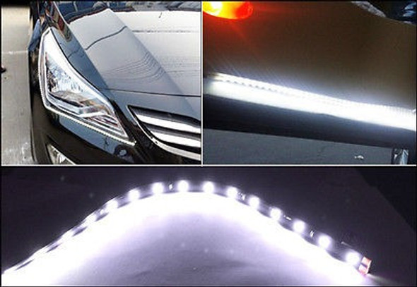 6xcool Blanco Tira Flexible 30cm 12'' 15smd Led Coche Moto L 1