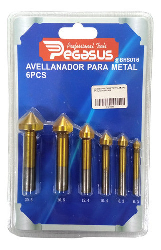 Avellanador 6pz Para Metal Pegasus Bhs016 0