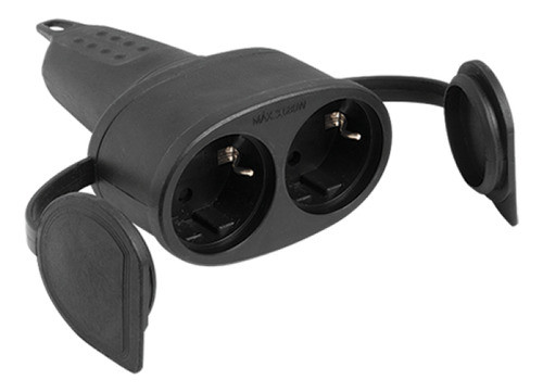 Ficha Hembra Schuko Doble 16 Amper Antigolpe Con Goma 0