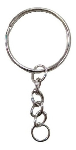 Argolla De Llavero Con Cadena Metal 30mm Reforzada X50 U 0
