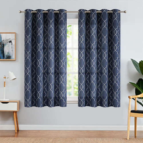 Cortinas Transparentes Marroquies Azul Marino Dormitorio 63 1