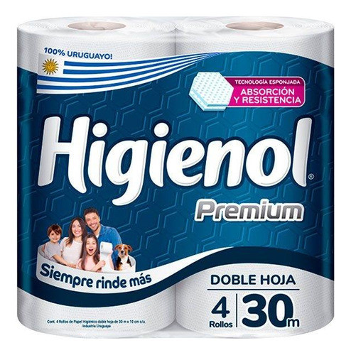 Papel Higiénico Higienol Premium 30mt X4 0