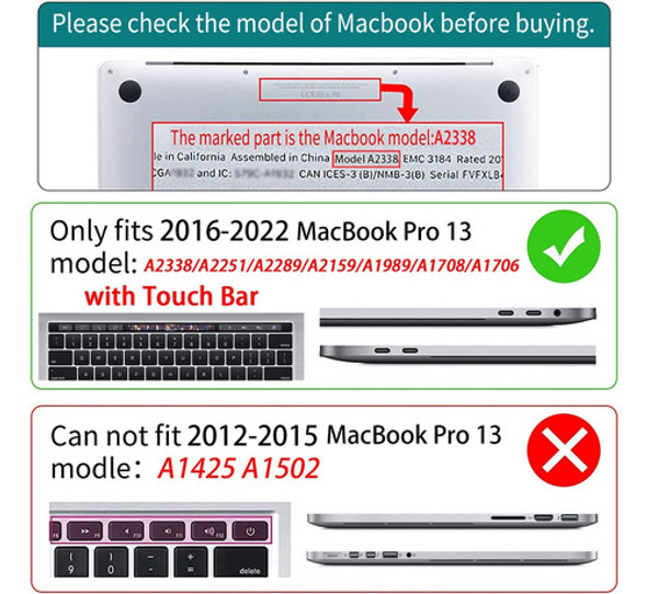 Teryeefi Funda Para Macbook Pro M1 M2 De 13 Pulgadas 2022 20 1