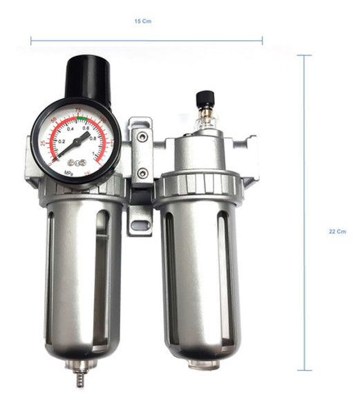 Filtro Regulador De Presion Lubricador Compresor 1/4 Rotake 1