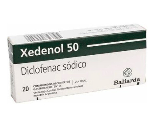 Xedenol® 50mg X 20 Comprimidos (diclofenac) 0