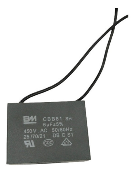 Condensador (capacitor) 6 Uf - 450 Vac - 50/60 Hz - Inti 0