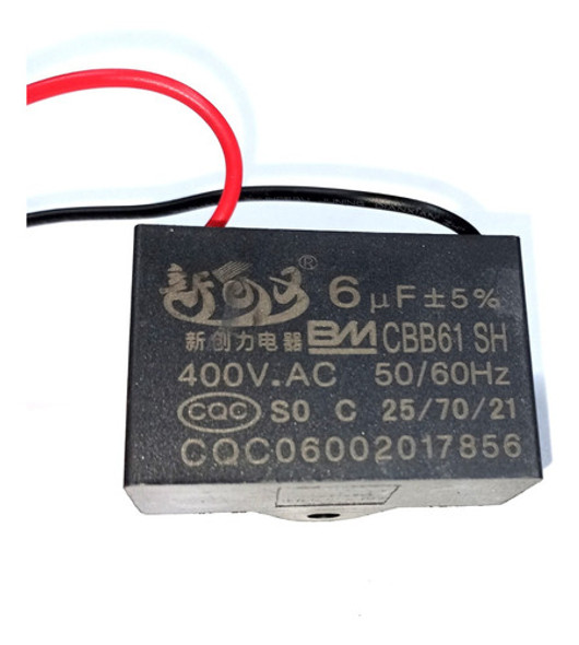 Condensador (capacitor) 6 Uf - 450 Vac - 50/60 Hz - Inti 1