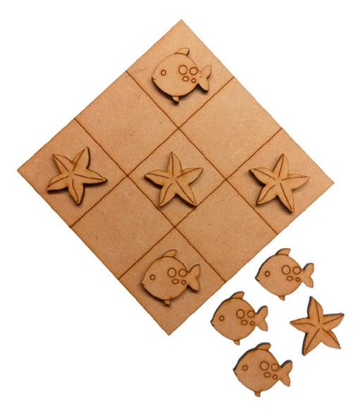 33 Tateti 10x10 Pez Estrella De Mar Fibrofacil Mdf Souvenir 0