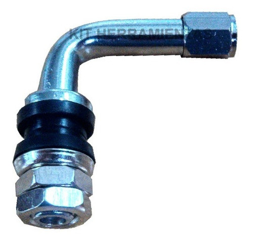 Valvula Pico Inflado Cubierta S/camara Cromada Curva 6008 X6 1