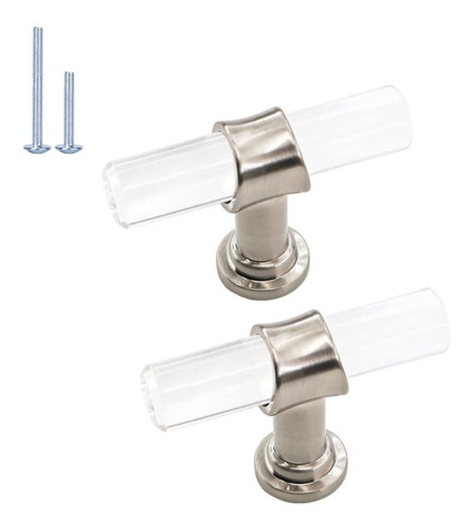 Tiradores De Cristal Y Niquel Cepilldo Simple Pack 10 0