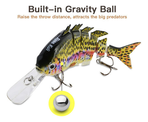 Señuelo Pesca Cebo Pesca Realista 10cm Anzuelos Triple Punta 1