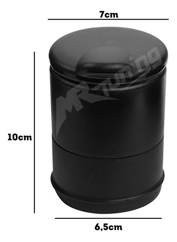 Cenicero Tachito Tacho Cesto Con Tapa Tipo Original Negro 1
