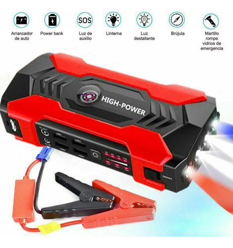 Arrancador De Batería De Auto Power Bank 28000 Mah, Linterna 1