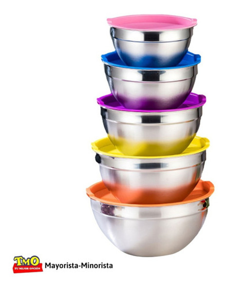 Set Juego Bowls En Acero Inoxidable 5 Piezas Alimentos 1 Set Juego Bowls En Acero Inoxidable 5 Piezas Alimentos 1