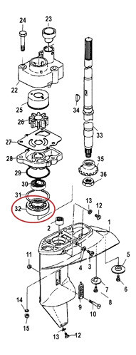 Ruleman De Eje De Mando Para Motor Tohatsu 18hp 2 Tiempos 1
