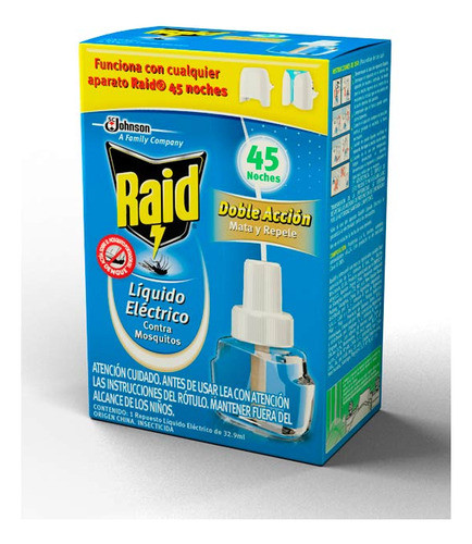 Repuesto  45 Noches 32,9 Ml Raid Aparatos-tabletas P/mosq. 0