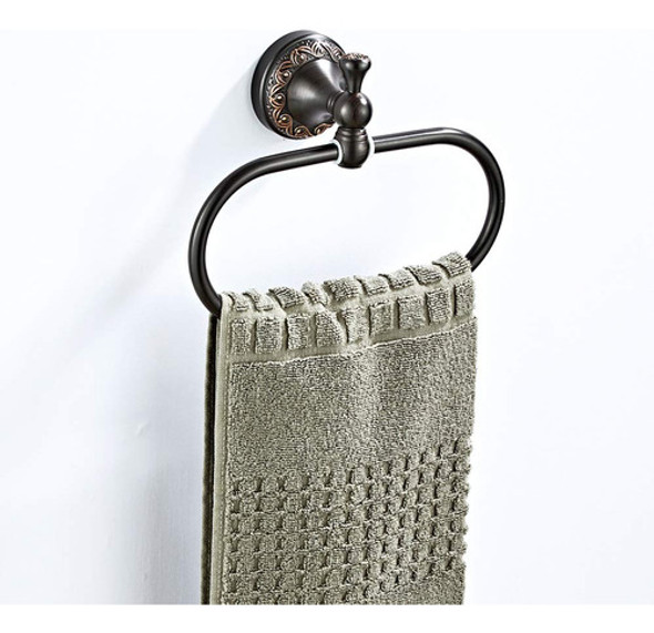 Toallero De Pared Anillo Ovalo Vintage Bronce Aceitado. 1