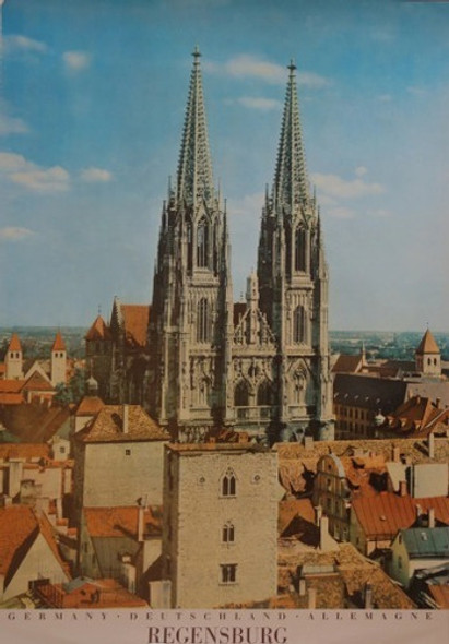 Catedral De Regensburg Alemania Año 1935 - Lámina 45x30 Cm. 0 Catedral De Regensburg Alemania Año 1935 - Lámina 45x30 Cm. 0