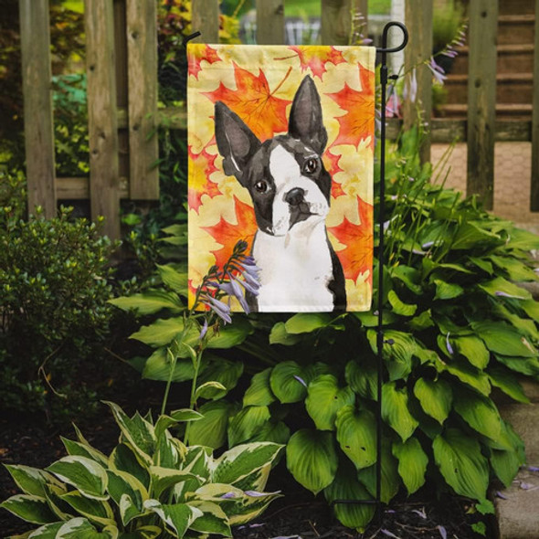 Caroline's Treasures Ck1849gf Fall Leaves Boston Terrier Gar 1 Caroline's Treasures Ck1849gf Fall Leaves Boston Terrier Gar 1