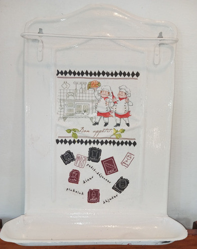Porta Utensillos Cocina Antiguo Decorado Vintage 30x 45cm Al 1
