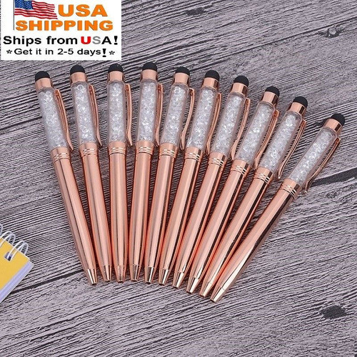 Usps 10 Línea X Rose Oro Cobre Cristal Bling Touch Pantalla 1