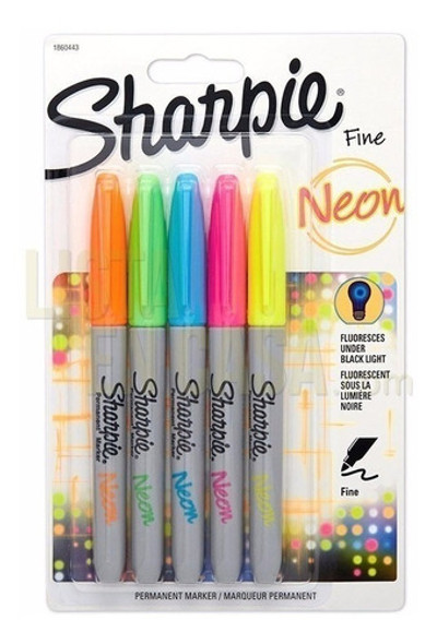 Marcador Sharpie Neón X 5 Punta Fina Bentancor Outdoor 0 Marcador Sharpie Neón X 5 Punta Fina Bentancor Outdoor 0