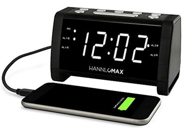 Hannlomax Hx-147cr Radio Reloj Despertador, Radio Fm Pll, Pa 0