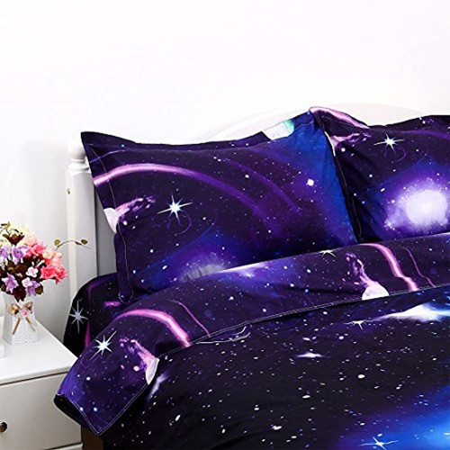 Juego De Funda Nórdica De 3 Piezas De Uxcell Galaxies Purple 1