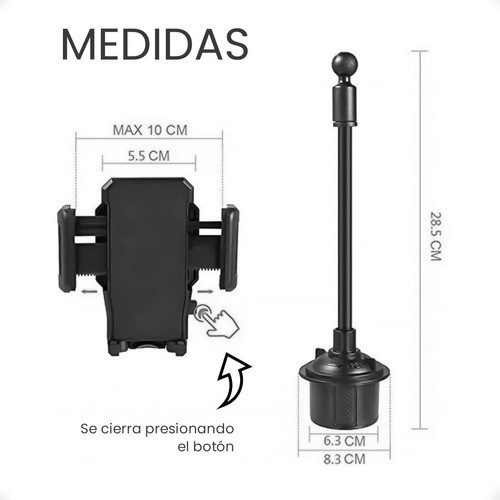 Soporte De Celular Para Auto Se Monta En Posa Vaso Tcs 1