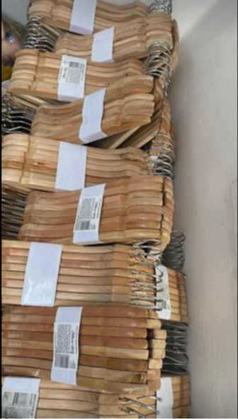 Perchas De Madera Pack X8 1