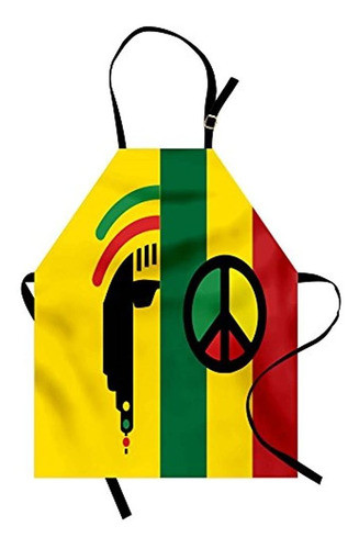 Delantal Ambesonne Rasta, Iconico Barret Reggae Y Cultura M 0