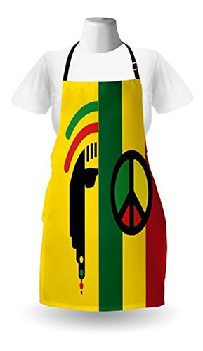 Delantal Ambesonne Rasta, Iconico Barret Reggae Y Cultura M 1